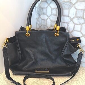 Marc by Marc Jacobs Too Hot To Handle Black Leather Tote Shoulder Bag Purse